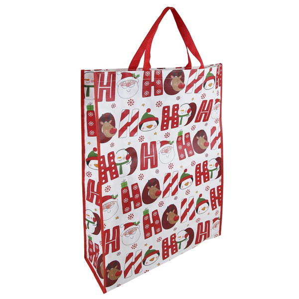 Christmas Jumbo Woven Gift Bag | Ho Ho Ho Design