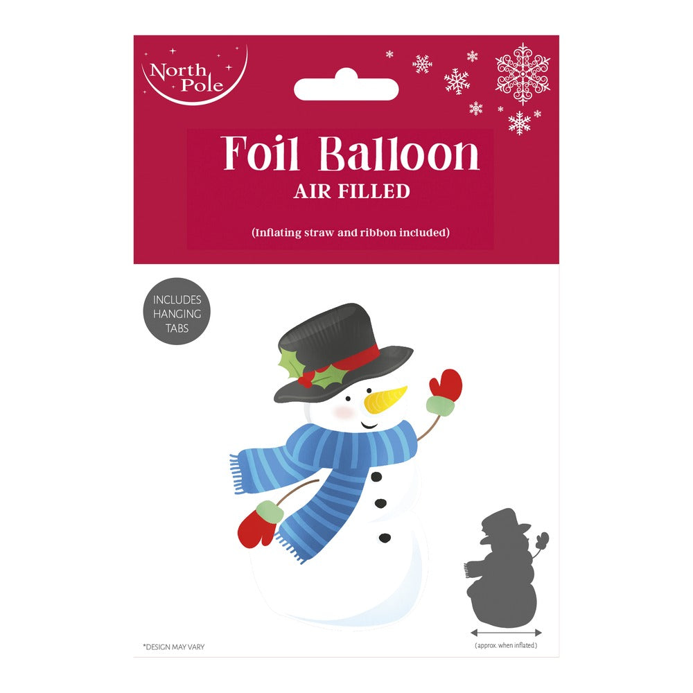 Snowman Standing Foil Balloon Christmas Decoration | 101x114cm Size