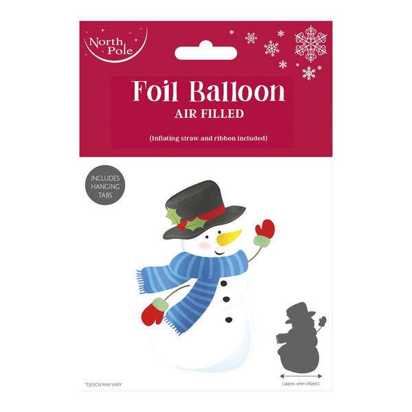 Snowman Standing Foil Balloon Christmas Decoration | 101x114cm Size