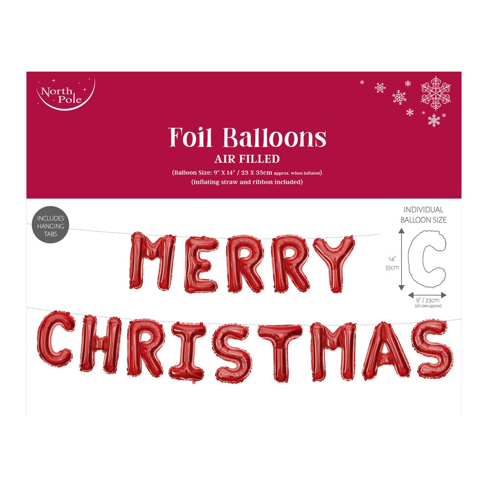 Red Foil Christmas Balloon | Festive Decoration