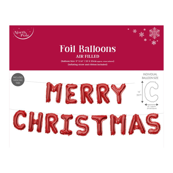 Red Foil Christmas Balloon | Festive Decoration