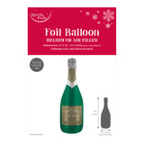 Christmas Champagne Bottle Foil Balloon | 35 x 91cm, Helium or Air
