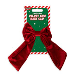 Christmas Velvet Hair Bow Clip | Festive Red, Clip-Back Fastening, Snag-Free