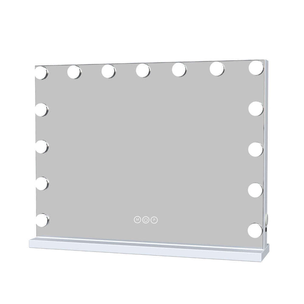 Hollywood LED Vanity Mirror | 15 LED Bulbs, White, Touch Controls, Dimmable