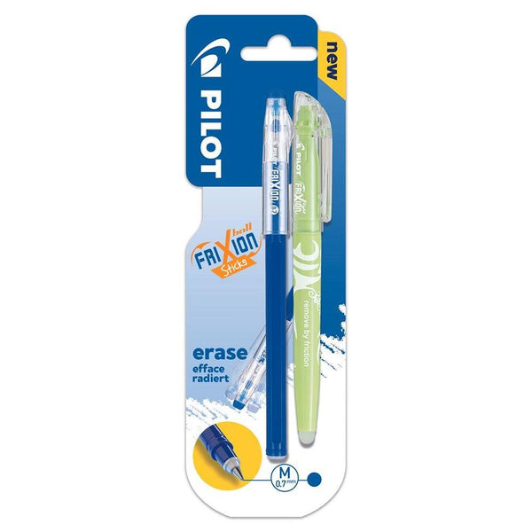 Pilot Frixon Erasable Ball Stick Pens | Black Pen & Highlighter | 0.7mm Tip