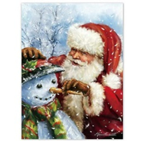Christmas Santa & Snowman Cushion Cover | Traditional Motif, Assorted Colours