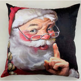 Christmas Hush Santa Cushion Cover | Santa with Glasses, Decorative Bells