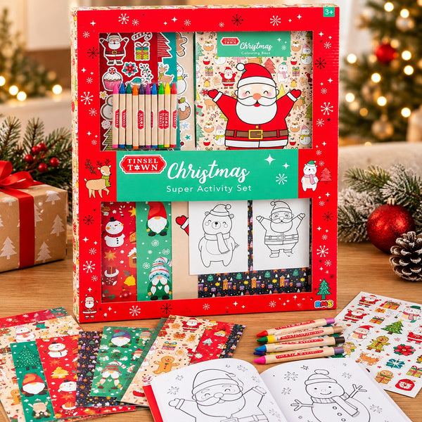 Tinsel Town Christmas Super Activity Set | 45-Page Colouring Book