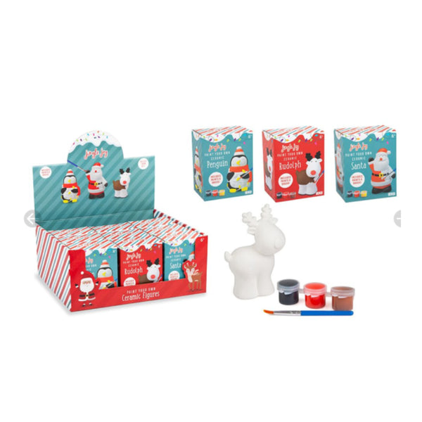 Christmas Paint Your Own Ornament Kit | 3-Colour Paint Set, Assorted Designs