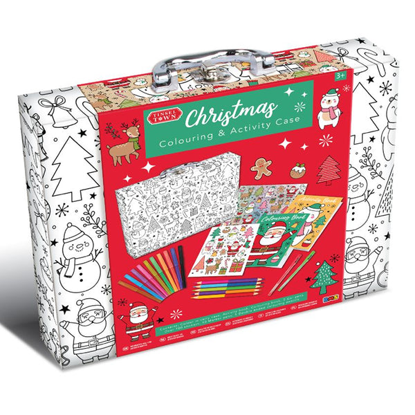 Christmas Colouring and Activity Case Art Set | Ages 3+, Metal Handle