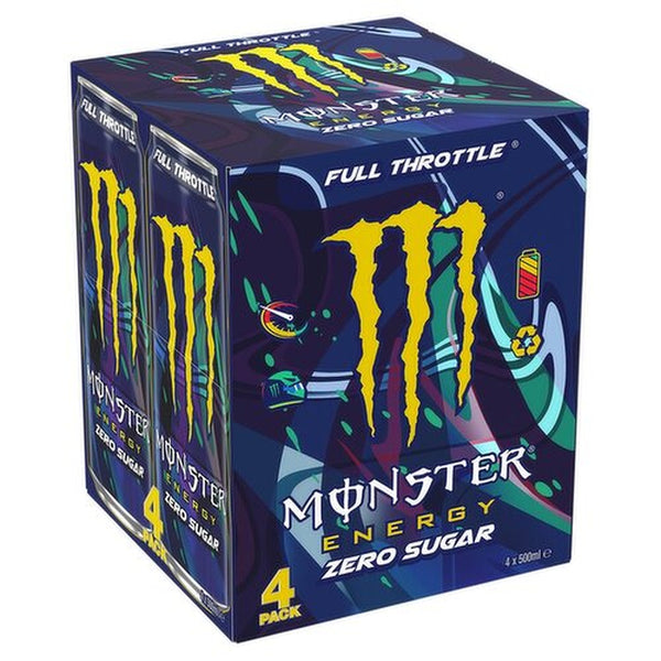 Monster Energy Zero Sugar Drink | 4 Pack 500ml