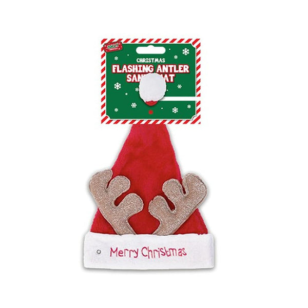 Jolly Christmas Flashing Antler Hat