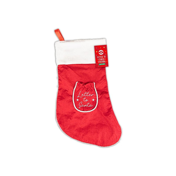 Christmas Letter to Santa Stocking | Embroidered Drawstring Letter Pocket