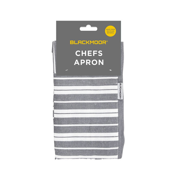 Blackmoor Grey Striped Chef Apron | Recycled Material, Branded Label