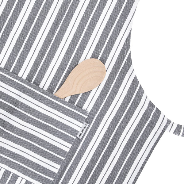 Blackmoor Grey Striped Chef Apron | Recycled Material, Branded Label