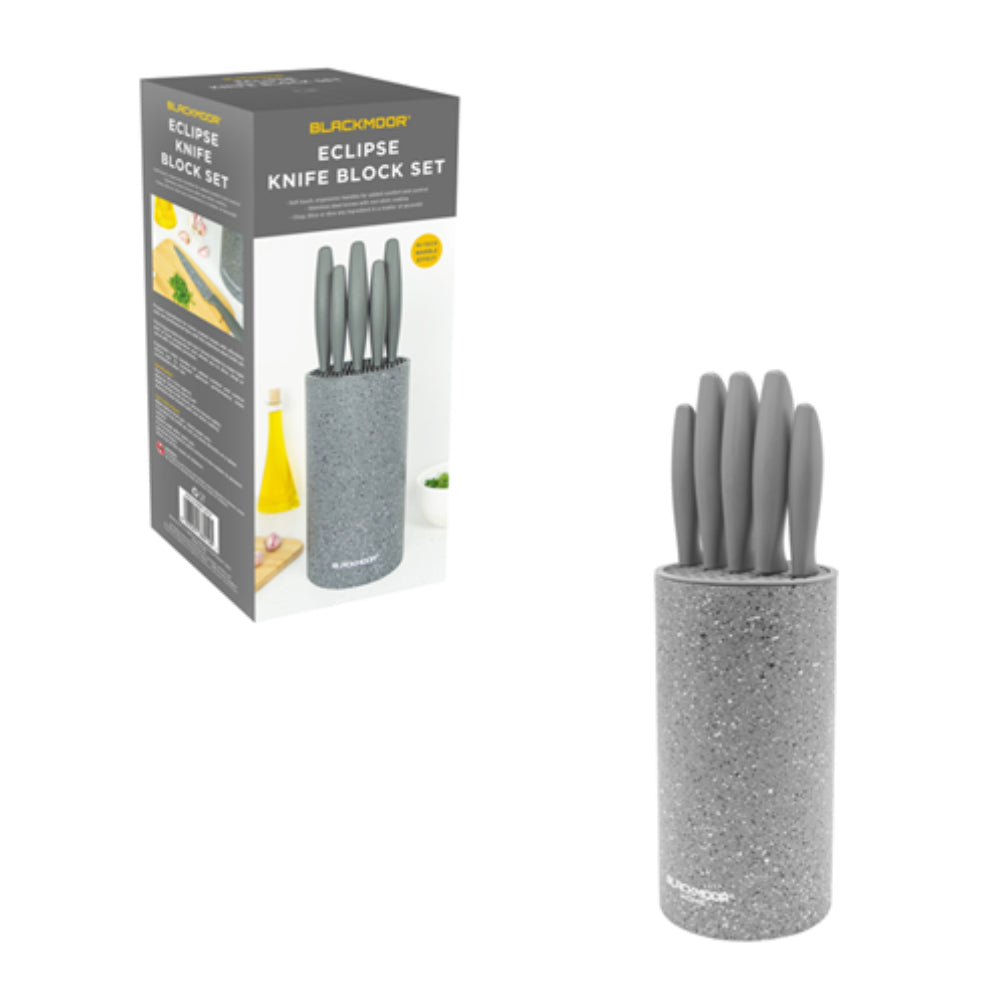 Blackmoor Orb Knife Block - Grey - 10.6cm x 35.5cm