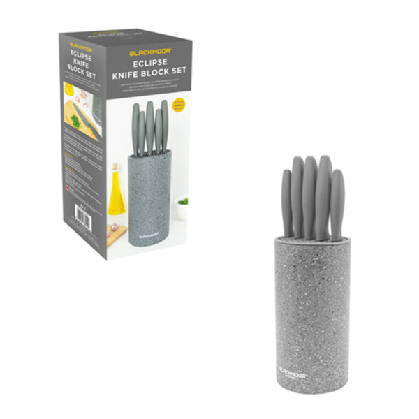 Blackmoor Orb Knife Block - Grey - 10.6cm x 35.5cm
