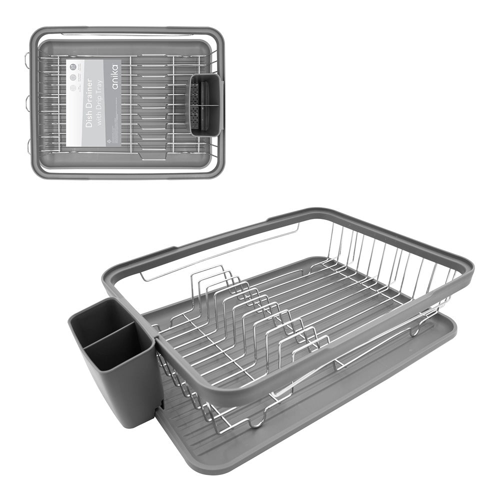 Anika Stainless Steel Dish Drainer Grey