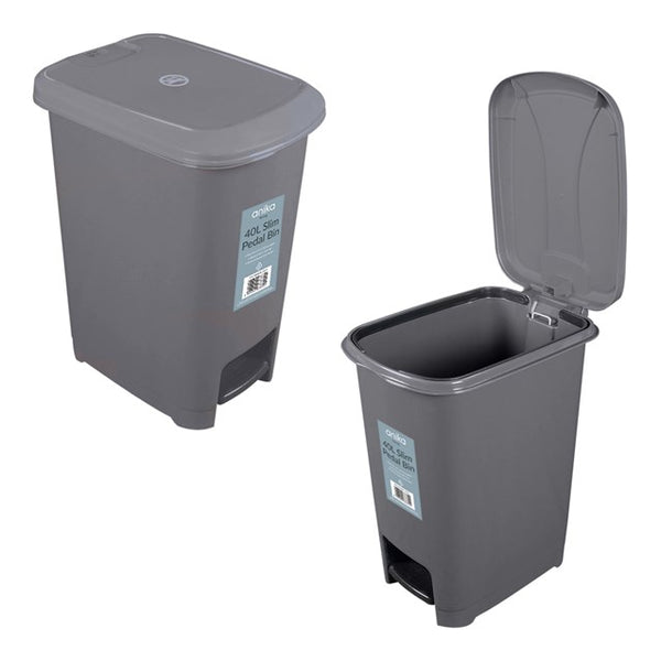 Anika Charcoal Pedal Bin | 40L