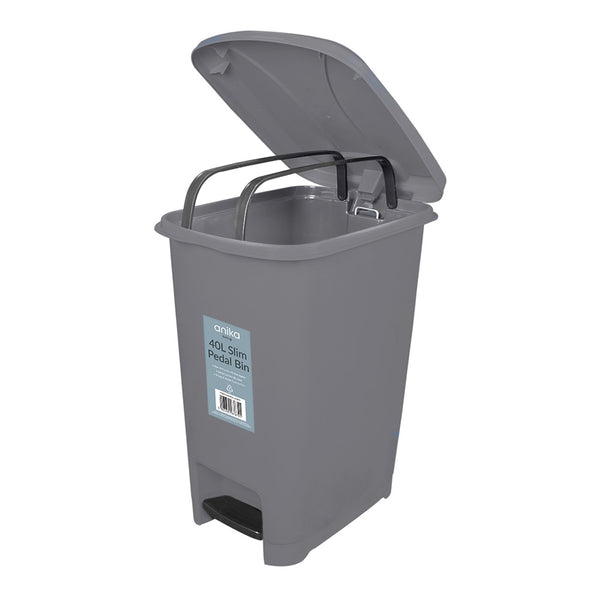 Anika Charcoal Pedal Bin | 40L