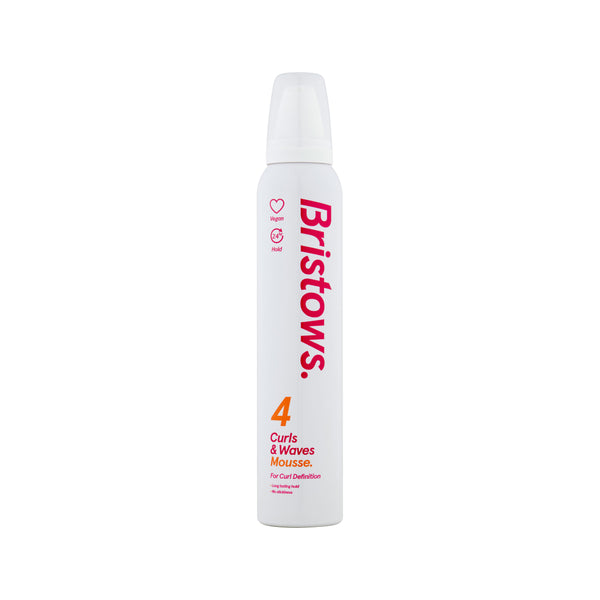 Bristows Curls & Waves Hair Mousse | Level 4 Strong Hold, 24-Hour, Vegan