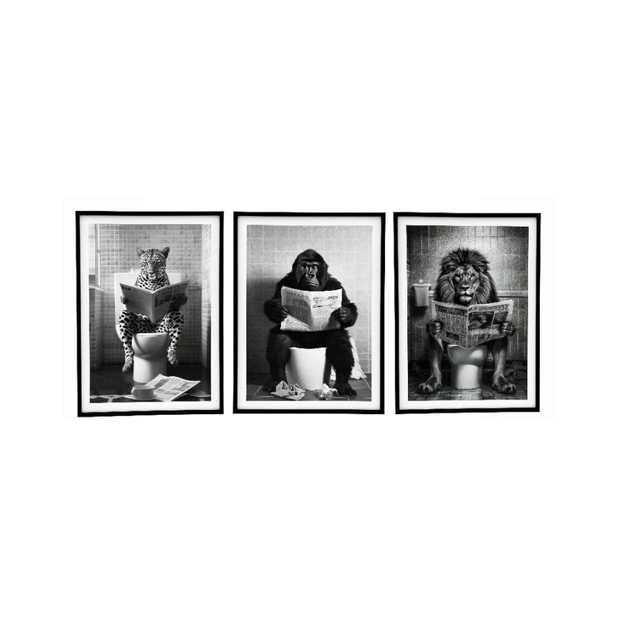 Animal Toilet Framed Canvas Print Wall Decor Artwork | 45 x 60cm