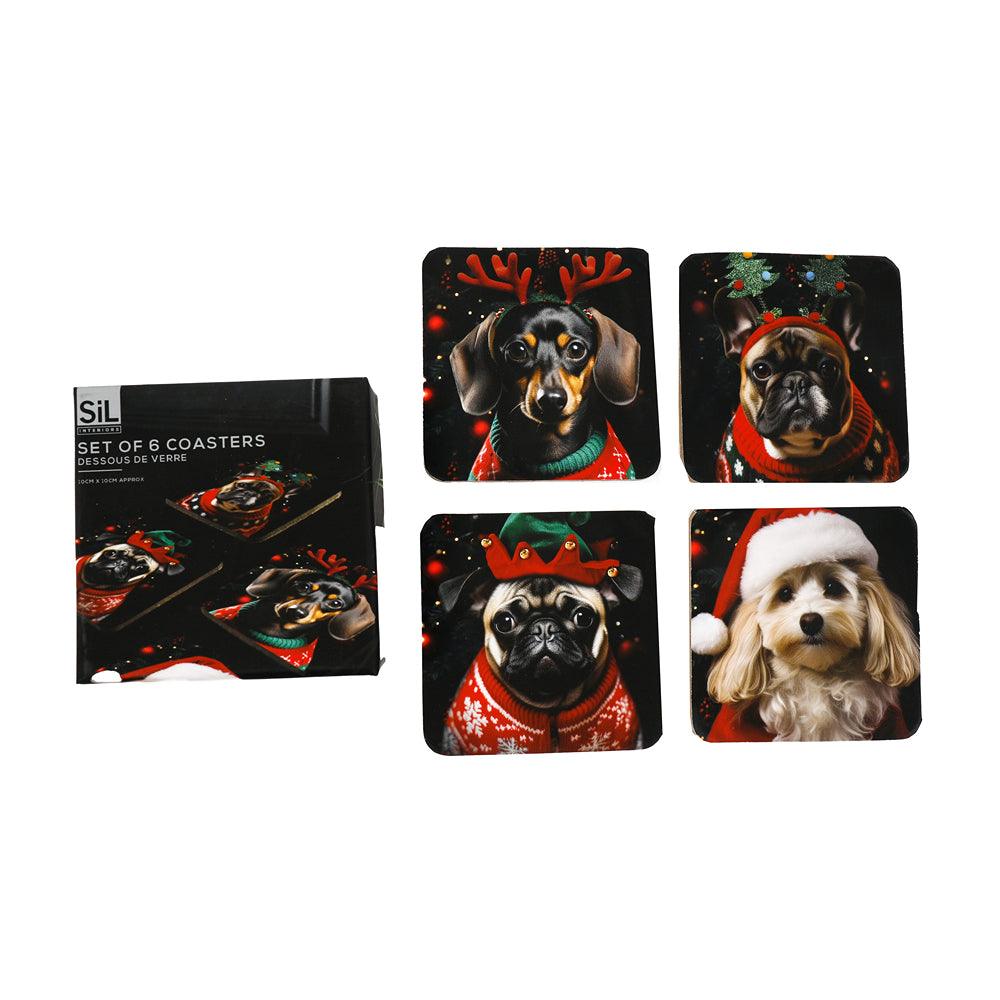 Christmas Dog Coasters | Pack of 4