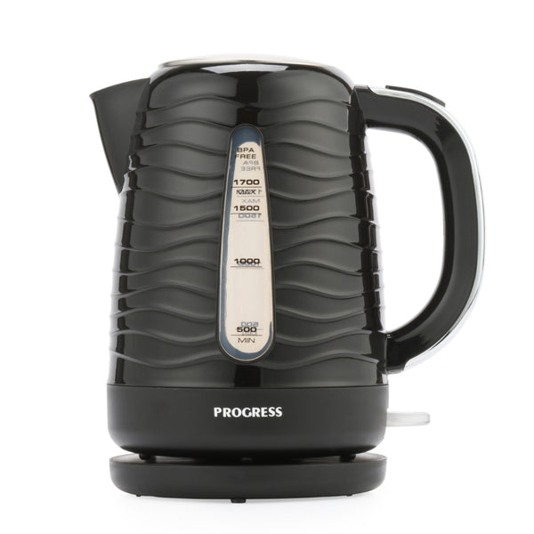 Progress Black Wave Texture Cordless Jug Kettle | 1.7 L, BPA-Free