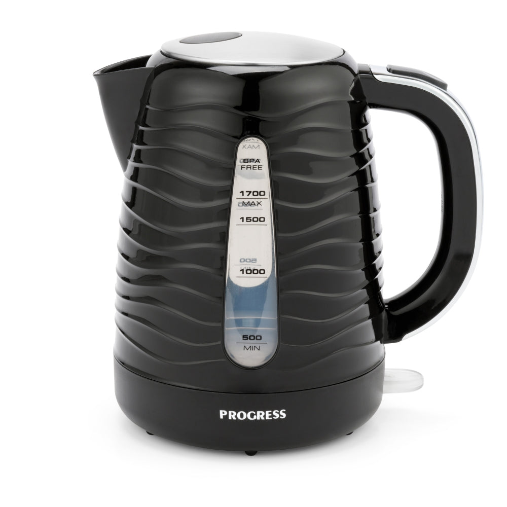 Progress Black Wave Texture Cordless Jug Kettle | 1.7 L, BPA-Free