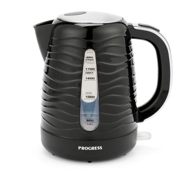 Progress Black Wave Texture Cordless Jug Kettle | 1.7 L, BPA-Free