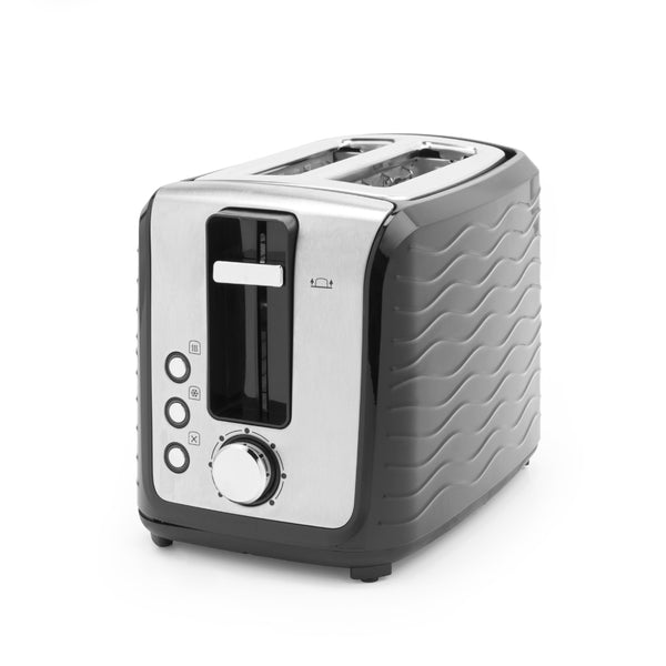 Progress Wave Texture 2 Slice Toaster | Black, Variable Browning, High-Lift