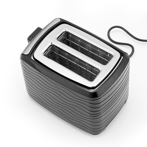 Progress Wave Texture 2 Slice Toaster | Black, Variable Browning, High-Lift