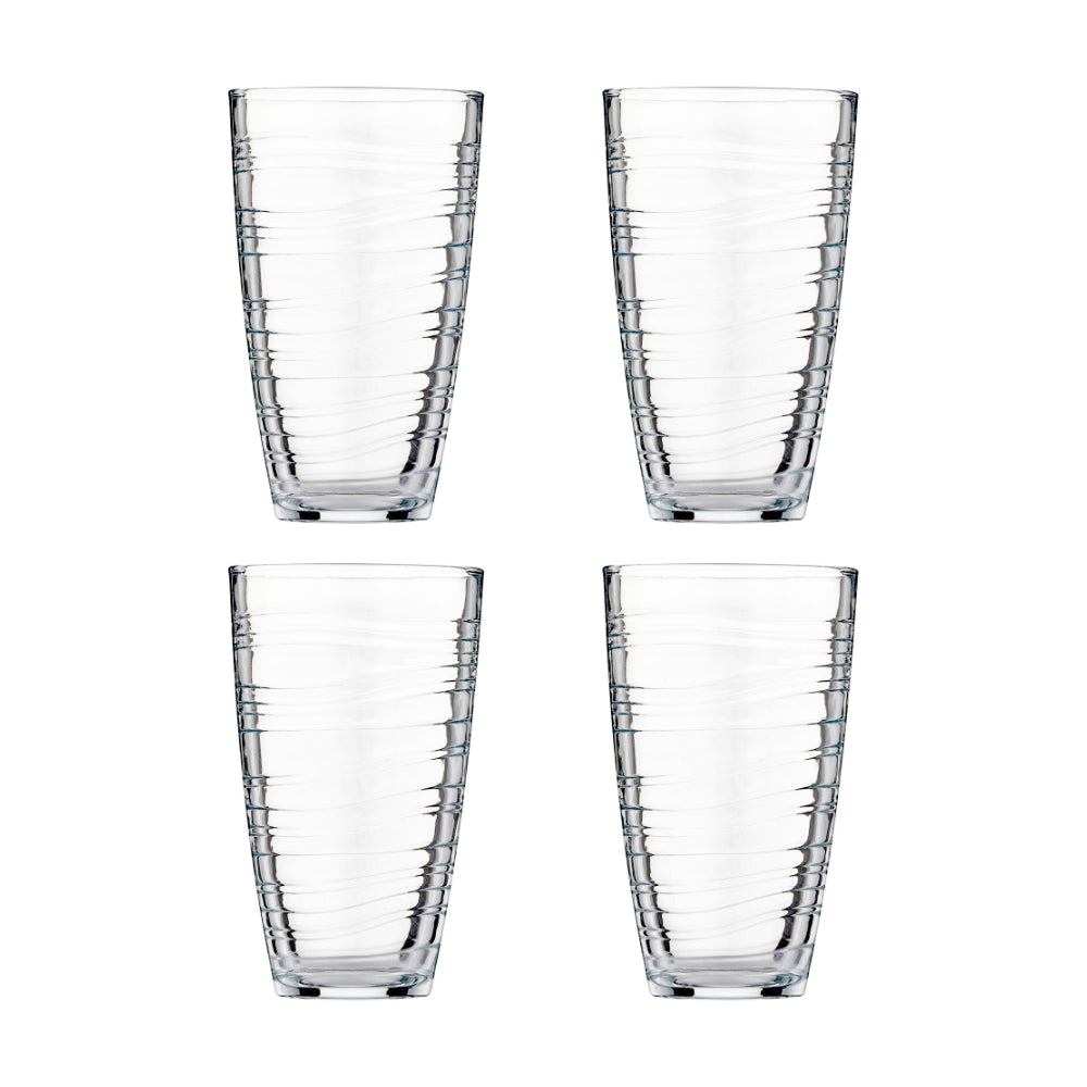 Ravenhead Essentials Swirl Highball Glass Tumblers | 48cl, Pack of 4
