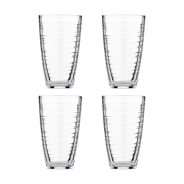 Ravenhead Essentials Swirl Highball Glass Tumblers | 48cl, Pack of 4