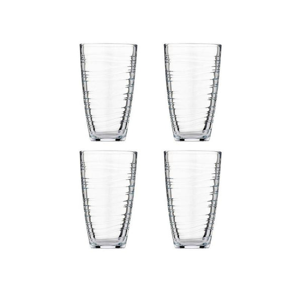Ravenhead Essentials Swirl Highball Glass Tumblers | 48cl, Pack of 4