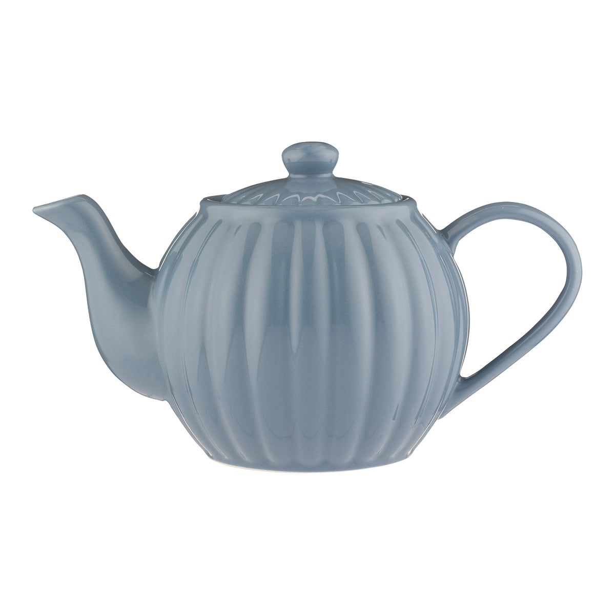 Price & Kensington Luxe Ceramic Teapot | Bluebell, Ribbed Design, 6-Cup Capacity