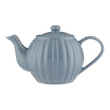 Price & Kensington Luxe Ceramic Teapot | Bluebell, Ribbed Design, 6-Cup Capacity