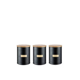 Typhoon Otto Black Coffee Storage Canister | Wooden Lid, Ribbed Design