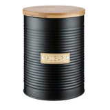 Typhoon Typ Otto Black Sugar Storage Canister | Durable Metal with Airtight Wooden Lid