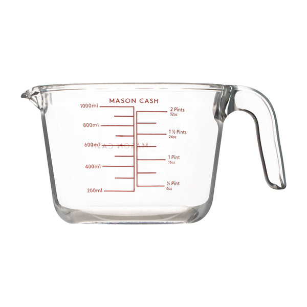 Mason Cash Classic Collection Clear Measuring Jug | 1L, Red Markings