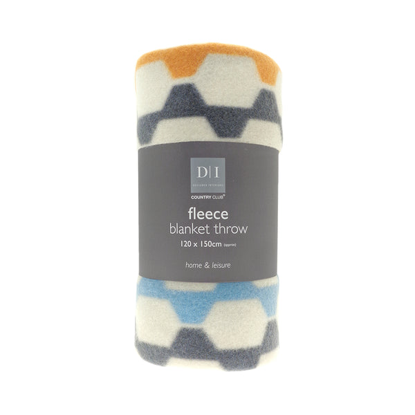 Country Club Oslo Geometric Fleece Throw | 120 x 150cm, Assorted Colours