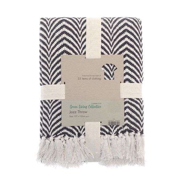 Country Club Jazz Design Chevron Throw Blanket | 127 x 152cm, Tassels