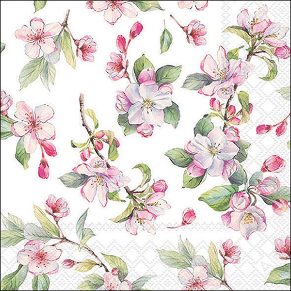 Ambiente Spring Blossom White Napkins | Pack of 20, Cherry Blossom