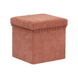 Atmosphera Foldable Storage Pouf | Terracotta, Hidden Compartment