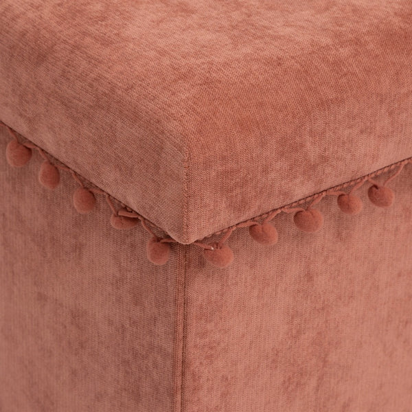 Atmosphera Foldable Storage Pouf | Terracotta, Hidden Compartment