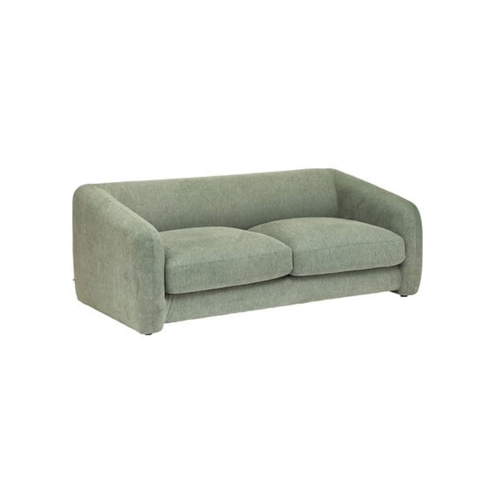 Atmosphera Cedar Green 3-Seater Fixed Sofa | Rounded, Deep Padded
