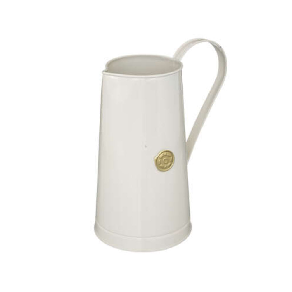 Atmosphera Chrome Metal Pitcher Vase | 25cm, Gold Medallion