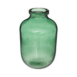 Atmosphera Green Tinted Glass Vase | 28cm, Wide Mouth, Apothecary Style