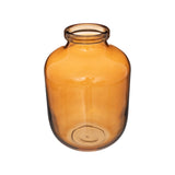 Atmosphera Amber Glass Decorative Vase | 28cm, Wide Mouth, Thick Rim