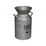 Atmosphera Vintage Metal Milk Can Vase | 37cm, Galvanised Grey